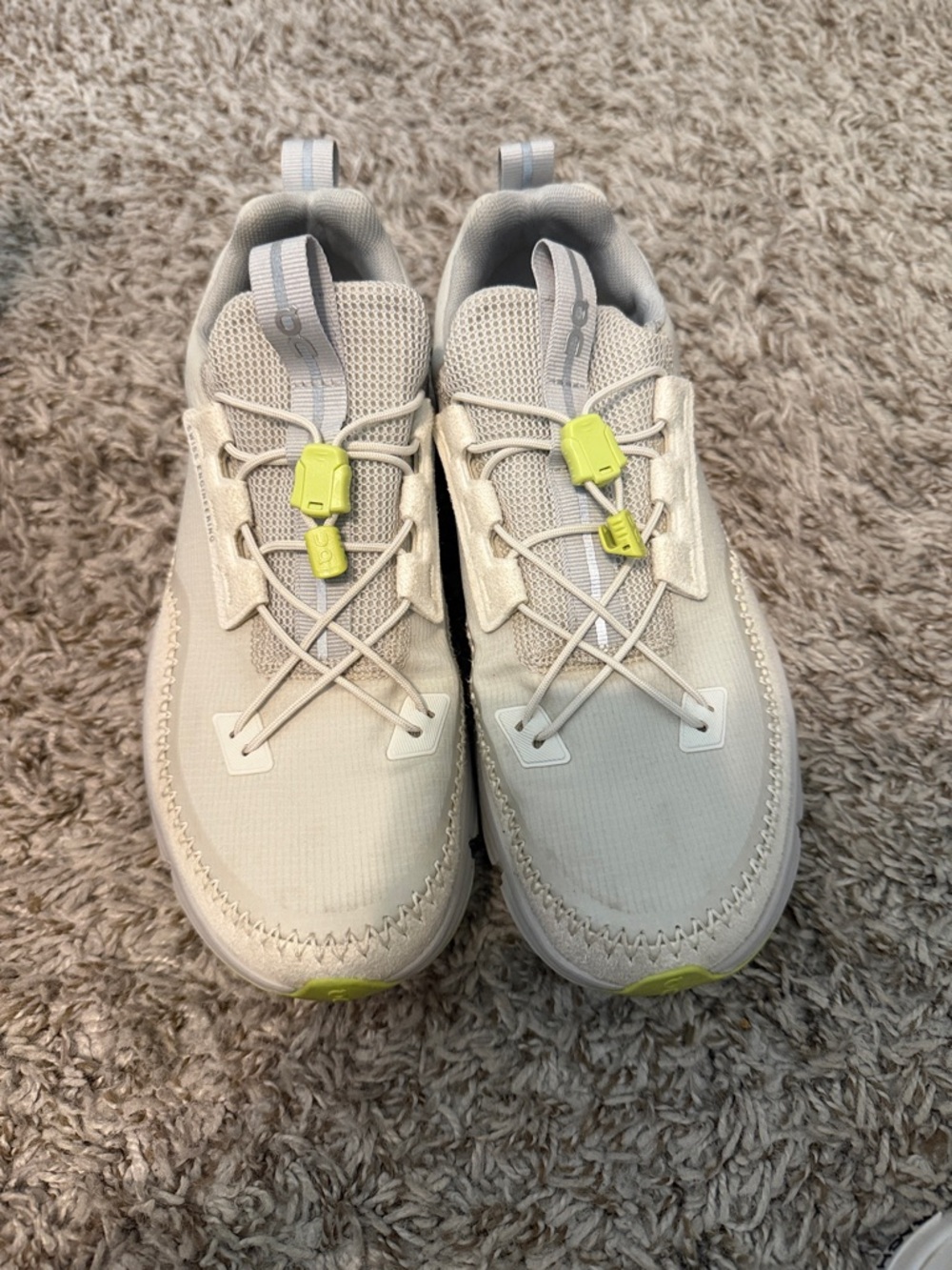 On Running Women Sneakers in White with Lime Accents